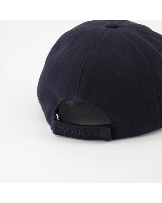 Moncler Logo cap mit klettverschluss in Blue für Herren