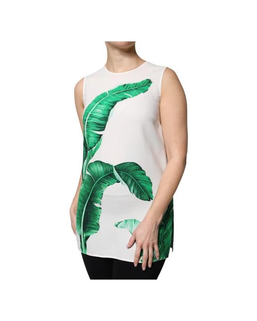 Dolce & Gabbana Green Sleeveless Tops