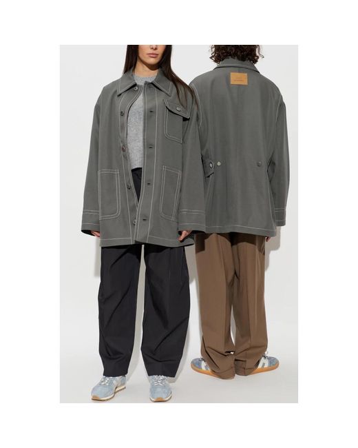 AMI Jassen ,Grijs ,Wol New Wool Worker Jacket in het Gray