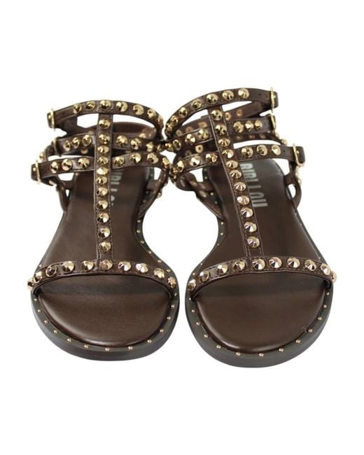 Bibi Lou Brown Flat Sandals