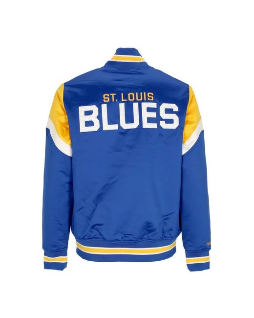 Mitchell & Ness Jassen ,Blauw ,Polyester Nhl Heavyweight Bomber Jacket Stlblu in het Blue voor heren