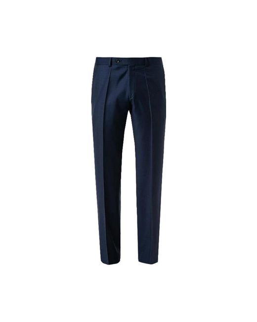 Roy Robson Broeken ,Blauw ,Wol Slim Fit Wollen Broek Met Plooien in het Blue voor heren