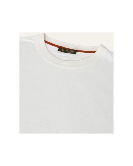 Loro Piana White Leichtes leinen t-shirt