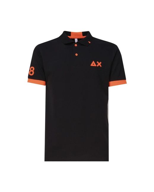 Sun 68 Black Polo Shirts for men