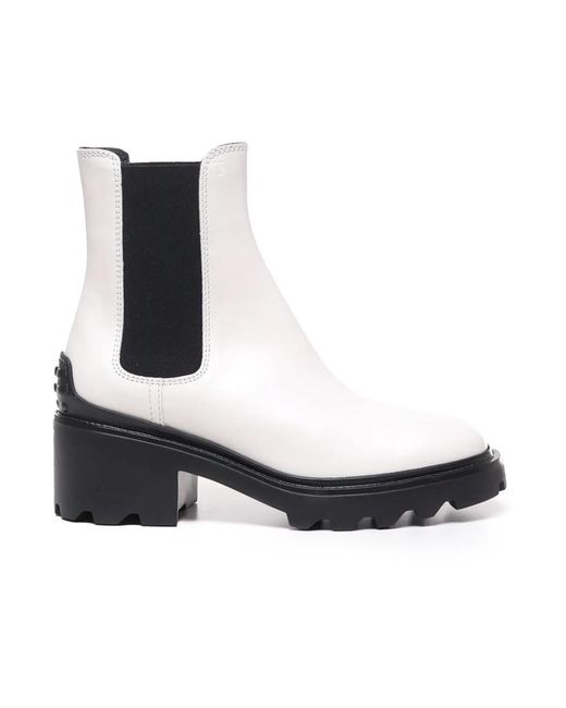 Tod's White Chelsea Boots