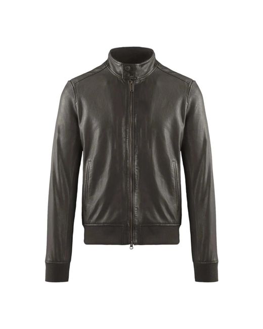 Bomboogie Gray Leather Jackets for men