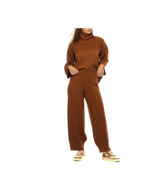 Wide Trousers Akep en coloris Brown