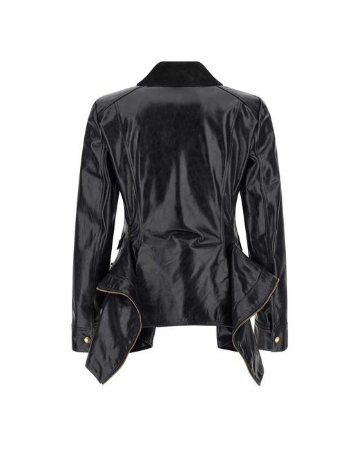 McQueen Black Leather Jackets