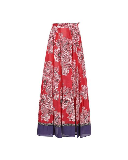 Etro Red Maxi Skirts