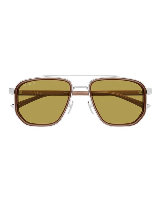 Gucci Brown Doppelsteg-Pilotenbrille