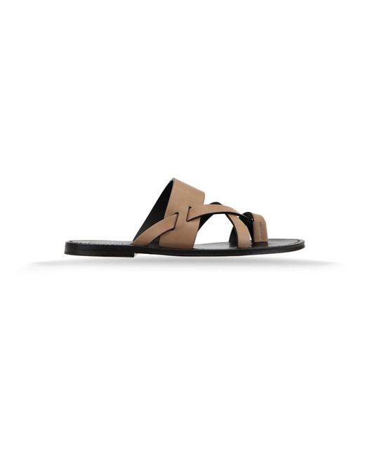 サンダル SAINT LAURENT Saint Laurent Flip Flops Men Leather Brown Saint Laurent Flip Flops in Brown for Men | Lyst