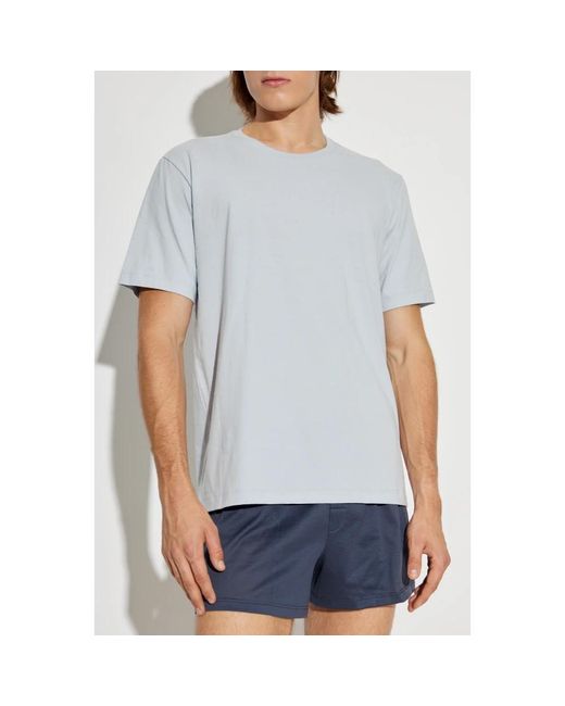 Hanro Tops ,Blauw ,Katoen Living Shirts Katoenen T-Shirt Met Ronde Hals in het Blue voor heren