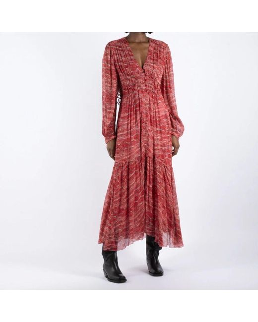 Isabel Marant Red Rotes Viskosekleid