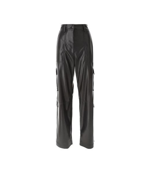 MSGM Faux Leren Cargo Broek in het Black