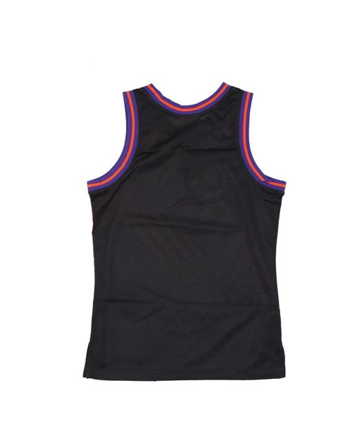 Mitchell & Ness Fitness ,Zwart ,Polyester Nba Big Face Basketball Tank Top in het Blue voor heren