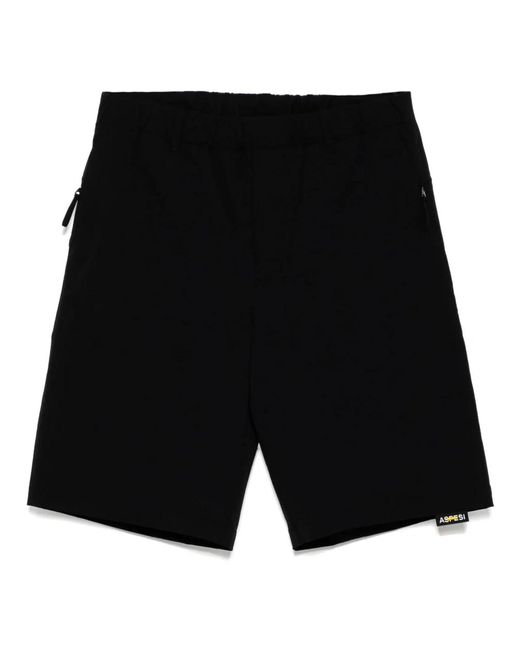 Aspesi Korte Broeken ,Zwart ,Geverfde Korte Broek in het Black voor heren