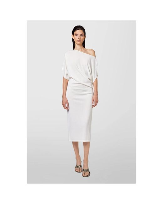 Alpha Studio Tailored Dress in het White