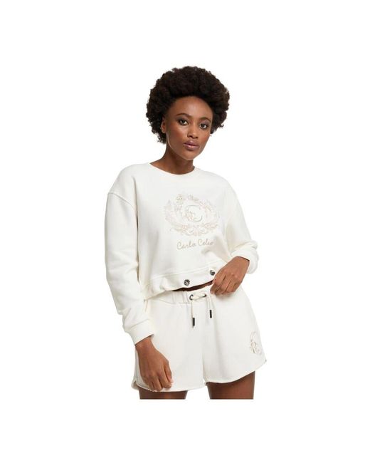 carlo colucci White Einzigartiges Oversize Sweatshirt