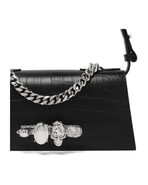 McQueen Black Shoulder Bags