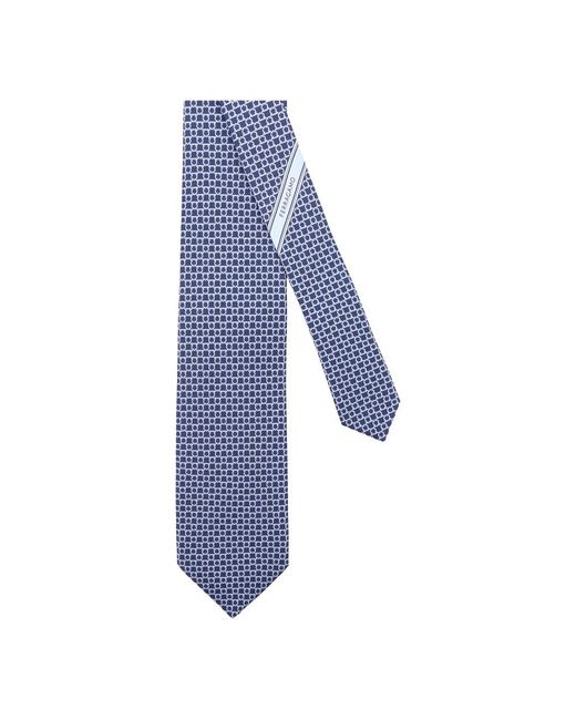 Ferragamo Seidenkrawatte Mit Mikromuster in Blue für Herren