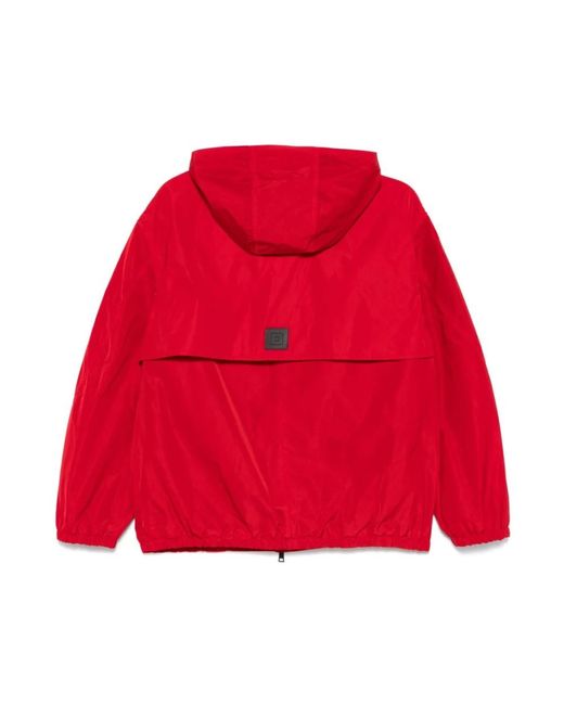 Lanvin Jassen ,Rood ,Rode Rits-Front Hoodie Jas in het Red voor heren