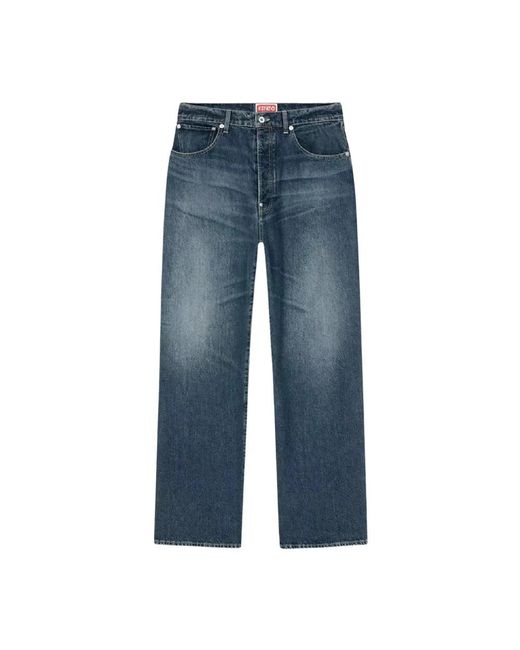 KENZO Blue Wide Jeans for men