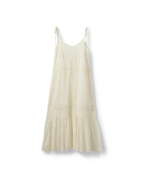 Sofie Schnoor Crème A-Lijn Jurk Met Open Rug in het White