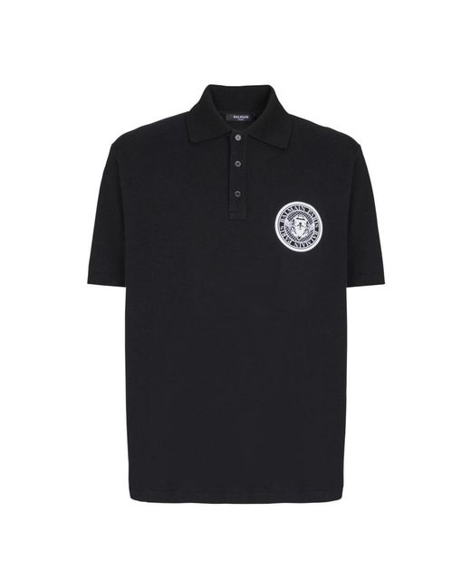 Balmain Black Polo Shirts for men