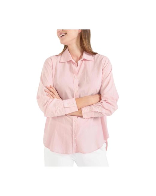 Camicia in popeline di cotone con bottoni di Juvia in Pink