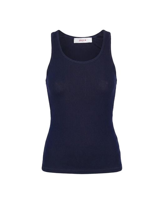 Jucca Blue Sleeveless Tops
