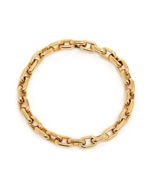 Collar cadena trenzada dorada Alexander McQueen de color Metallic