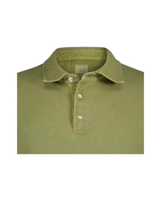 Fedeli Green Polo Shirts for men