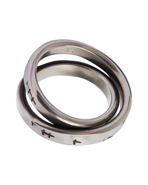 Werkstatt:münchen Metallic Kreuzring aus silber