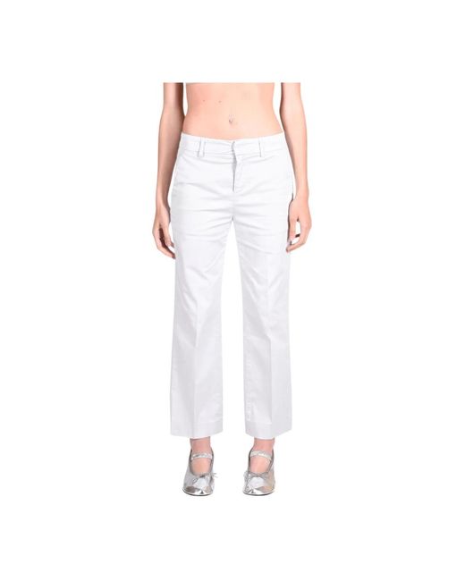 Pantalones slim fit de mezcla de algodón Dondup de color White