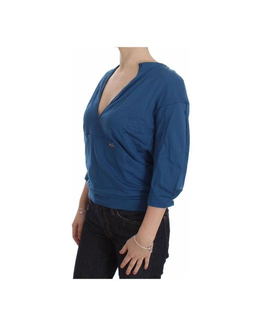 Exte Blue Long Sleeve Tops