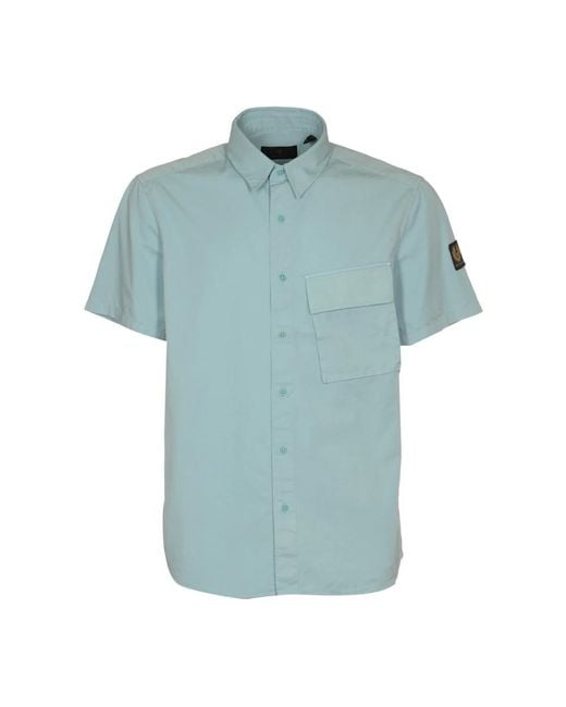 Belstaff Blue Short Sleeve Shirts for men