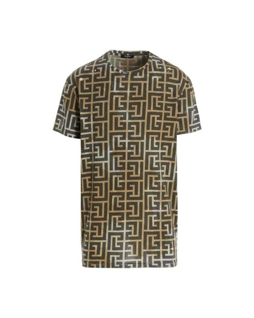 Balmain Tops ,Stijlvol T-Shirt Voor Mannen En Vrouwen in het Green voor heren