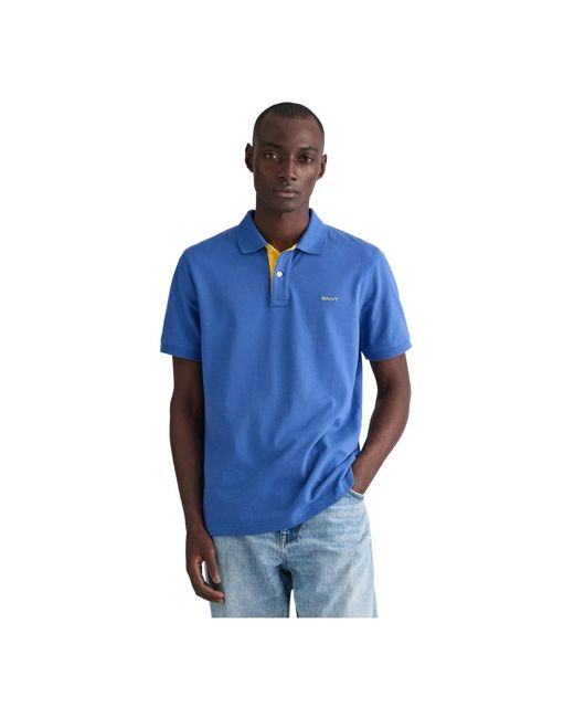 Gant Kontrast piqué polo shirt in Blue für Herren