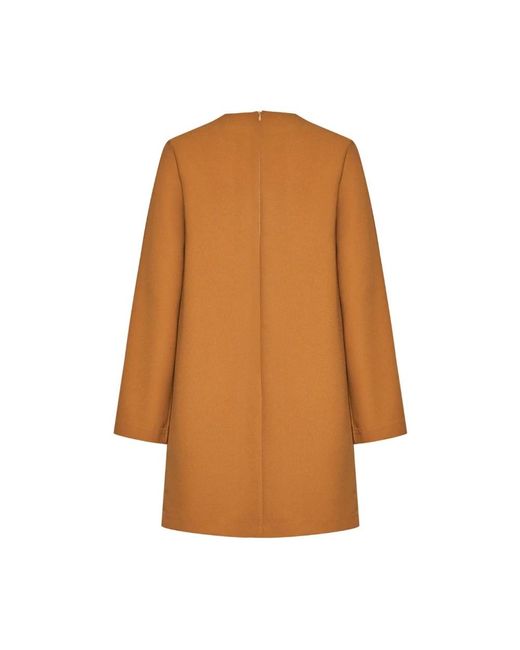 Silvian Heach Brown Kleid Mit V-Ausschnitt Und Weiten Ärmeln