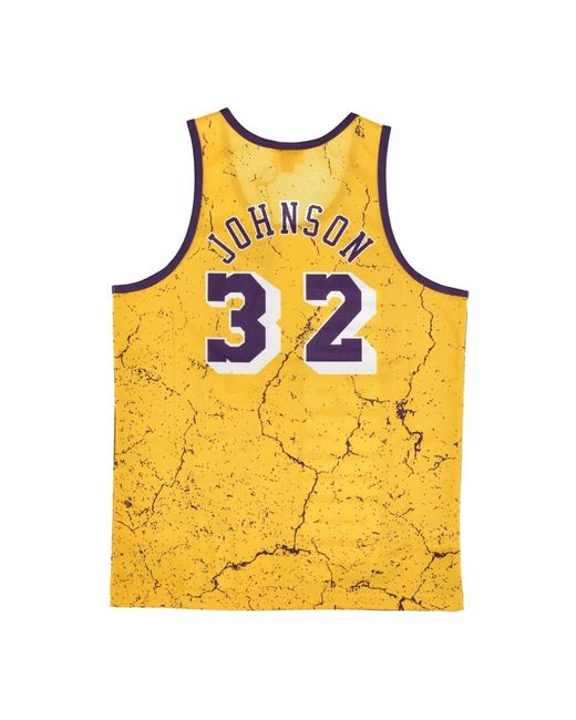 Mitchell & Ness Fitness ,Veelkleurig ,Polyester Magic Johnson Basketbal Tanktop in het Multicolor voor heren