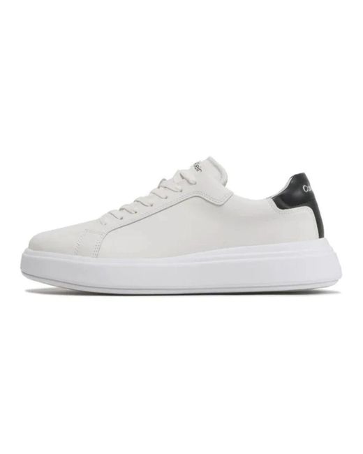Calvin Klein Weiße Schnürschuhe Mit Niedrigem Schaft in White für Herren