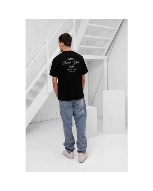 Iceberg Tops ,Zwart ,Katoen 5D F020 Jersey T-Shirt in het Black voor heren