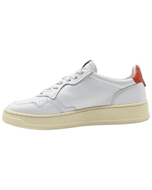 Autry White Weiße rostige low-leder-sneakers