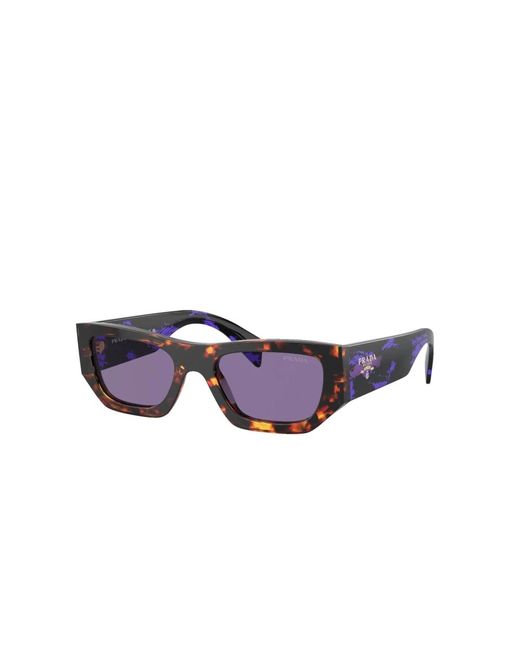 Prada Purple Braune tortoise sonnenbrille mit violetten gläsern