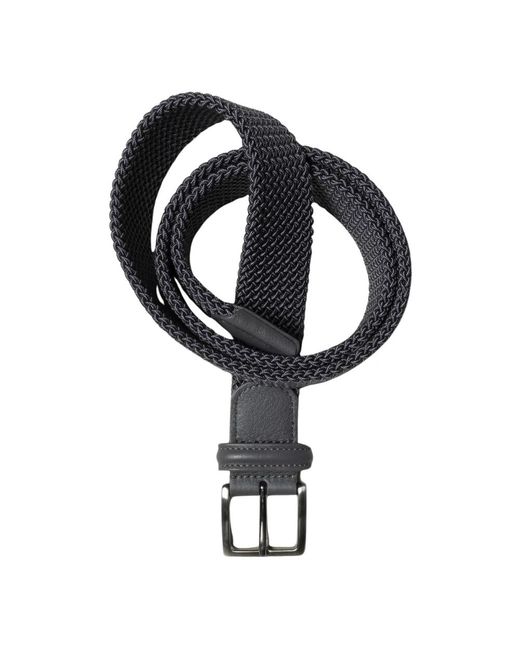 Andersons Accessoires ,Zwart ,Leer Elastische Taric Riem in het Black voor heren