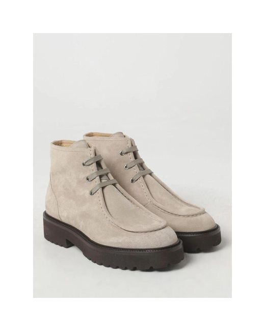 Doucal's Gray Lace-Up Boots