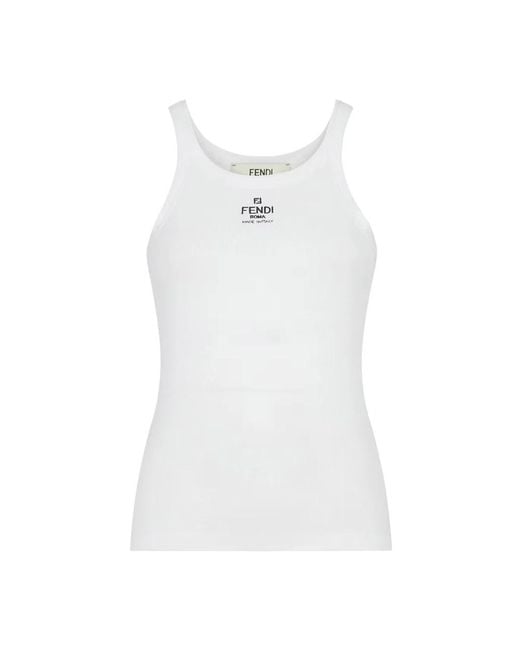 Fendi White Sleeveless Tops