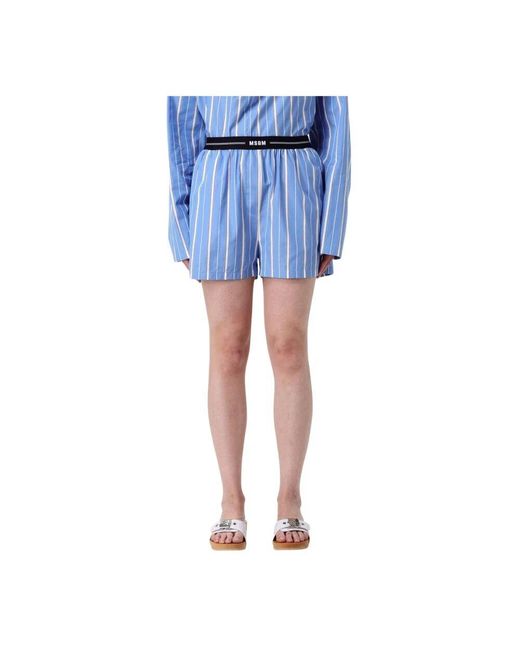 MSGM Blue Short Shorts