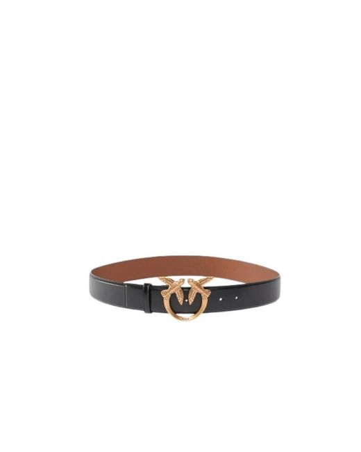 Pinko Slim Leren Riem in het Brown