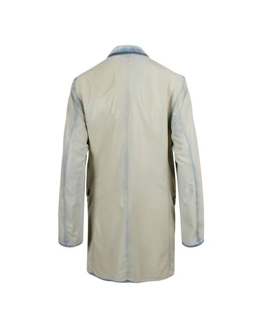 DIESEL Blue Double-Breasted Coats